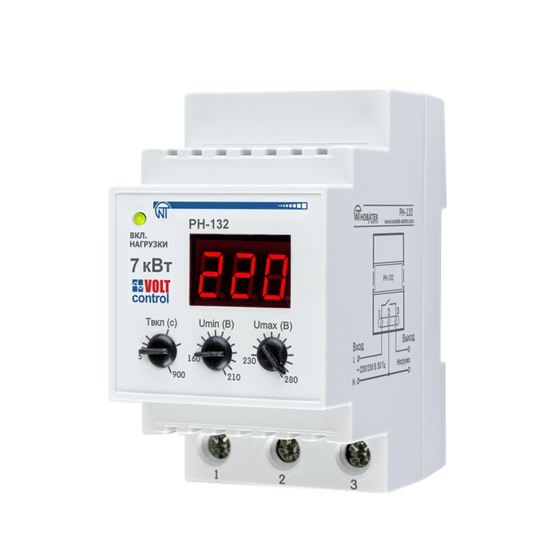 

Реле напряжения РН-132 Volt Control Новатек-Электро, 32 А, 7000 Вт, РН-132