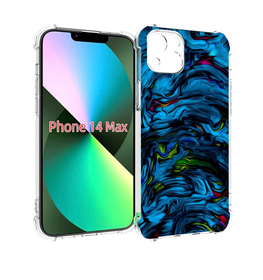 

Чехол MyPads голубая краска в темноте для iPhone 14 Plus (6.7), Прозрачный, Tocco