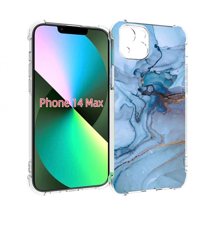 

Чехол MyPads голубой мрамор для iPhone 14 Plus (6.7), Прозрачный, Tocco