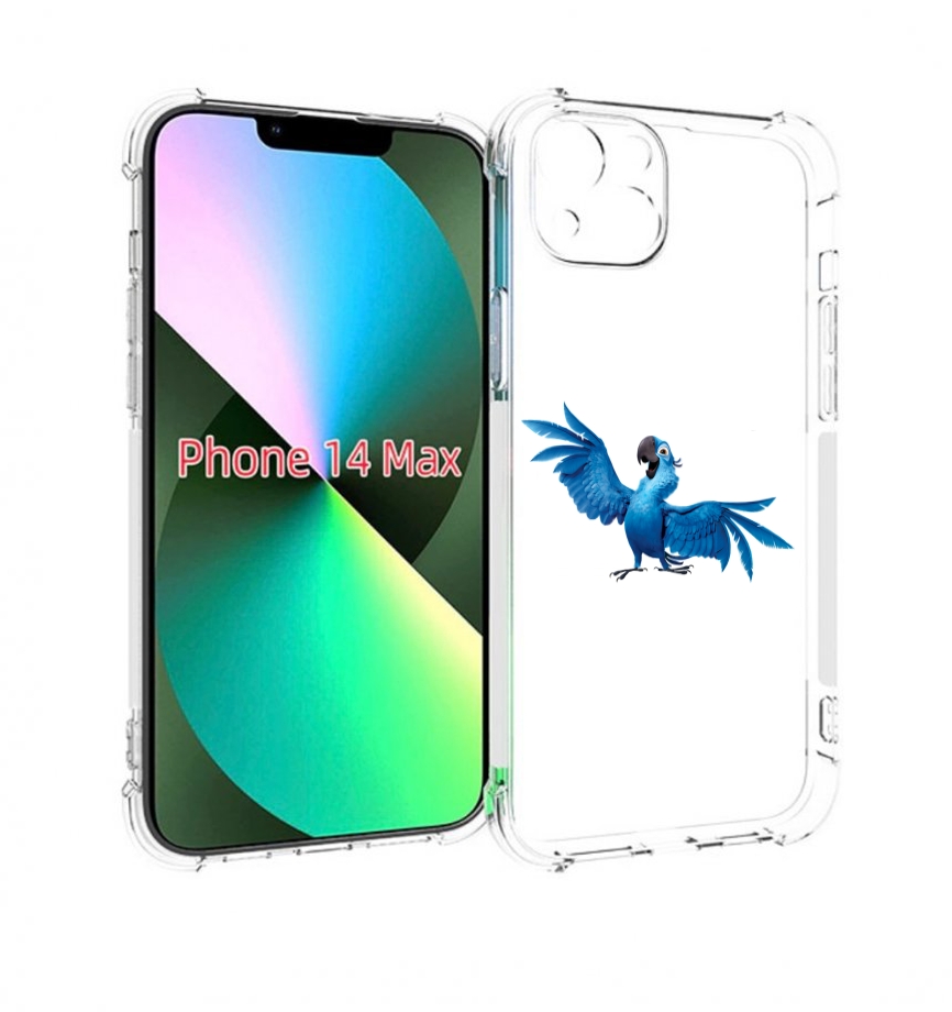 

Чехол MyPads голубой-попугайчик для iPhone 14 Plus (6.7), Прозрачный, Tocco