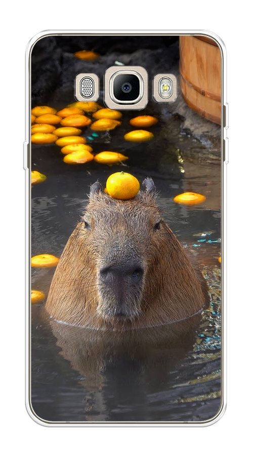 

Чехол на Samsung Galaxy J5 2016 "Капибара отдыхает", Коричневый;оранжевый;серый, 22750-1