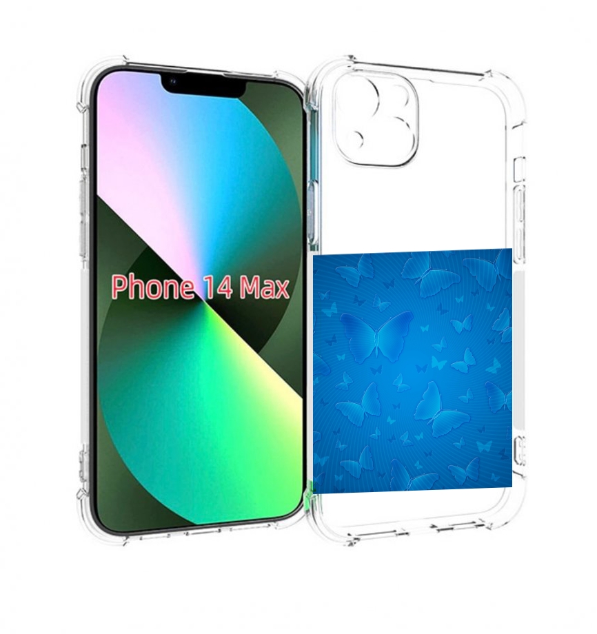

Чехол MyPads голубые-бабочки для iPhone 14 Plus (6.7), Прозрачный, Tocco
