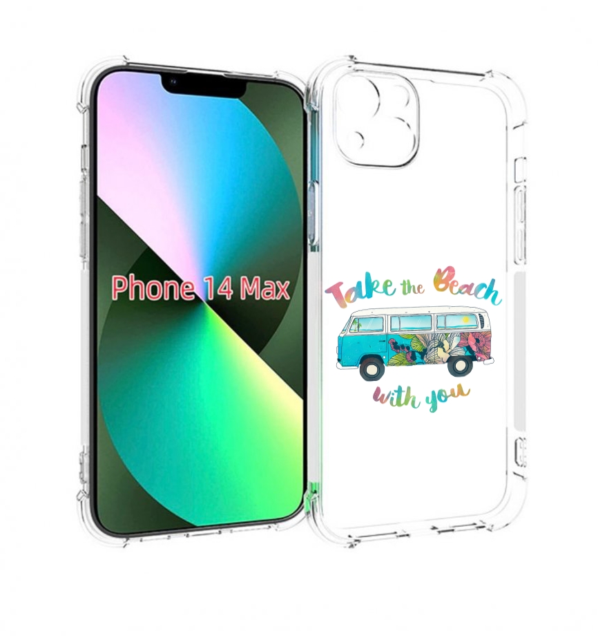 

Чехол MyPads Хиппи автобус для iPhone 14 Plus (6.7), Прозрачный, Tocco