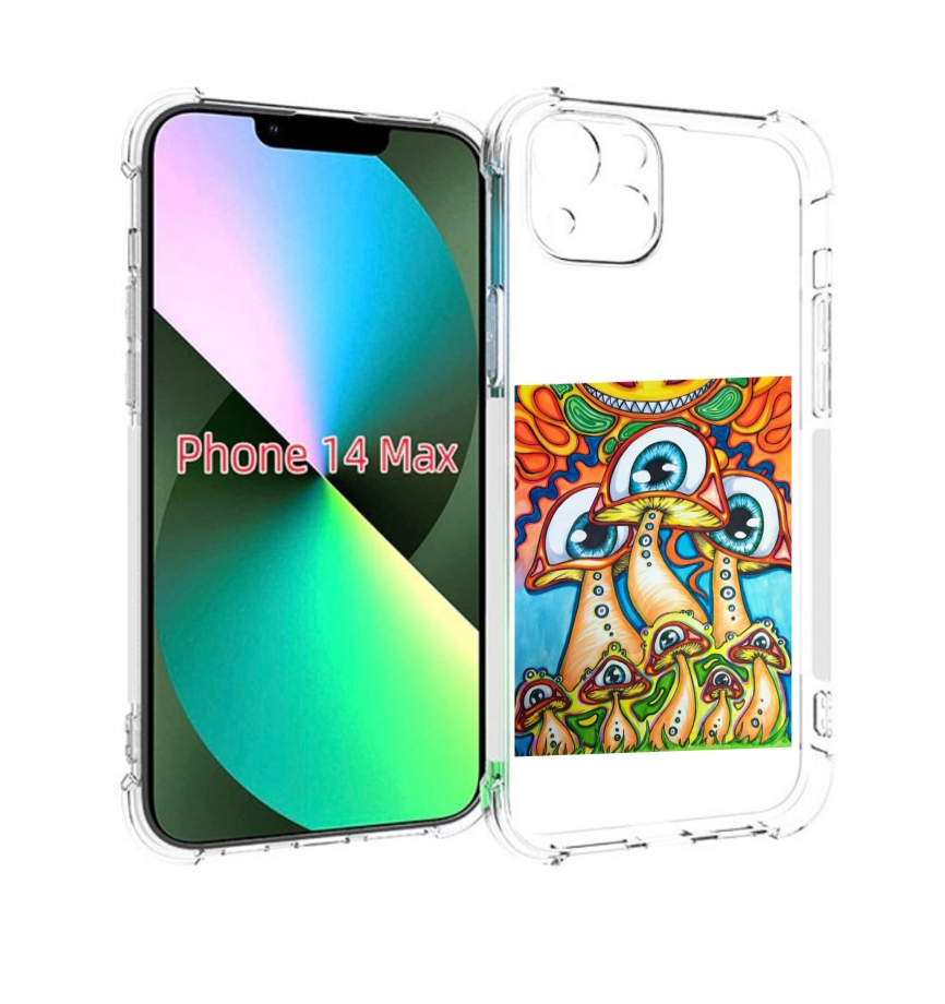 

Чехол MyPads грибы с глазами для iPhone 14 Plus (6.7), Прозрачный, Tocco