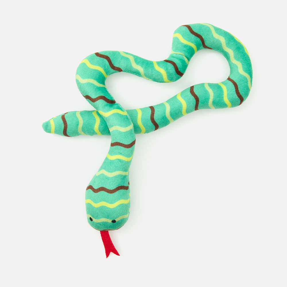 Игрушка для кошек Market Union, змея, с кошачьей мятой, 52 см, зелёная