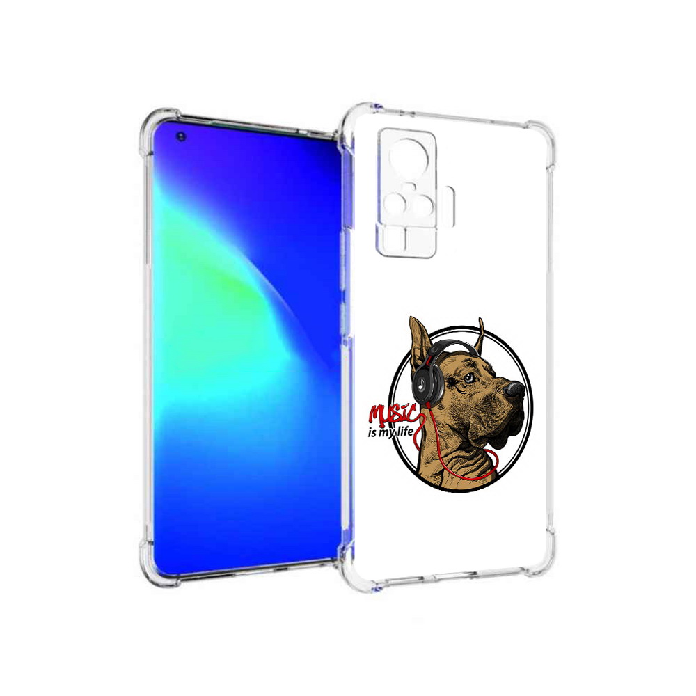 

Чехол MyPads Tocco для Vivo X50 Pro музыкальная собака (PT151209.405.490), Прозрачный, Tocco