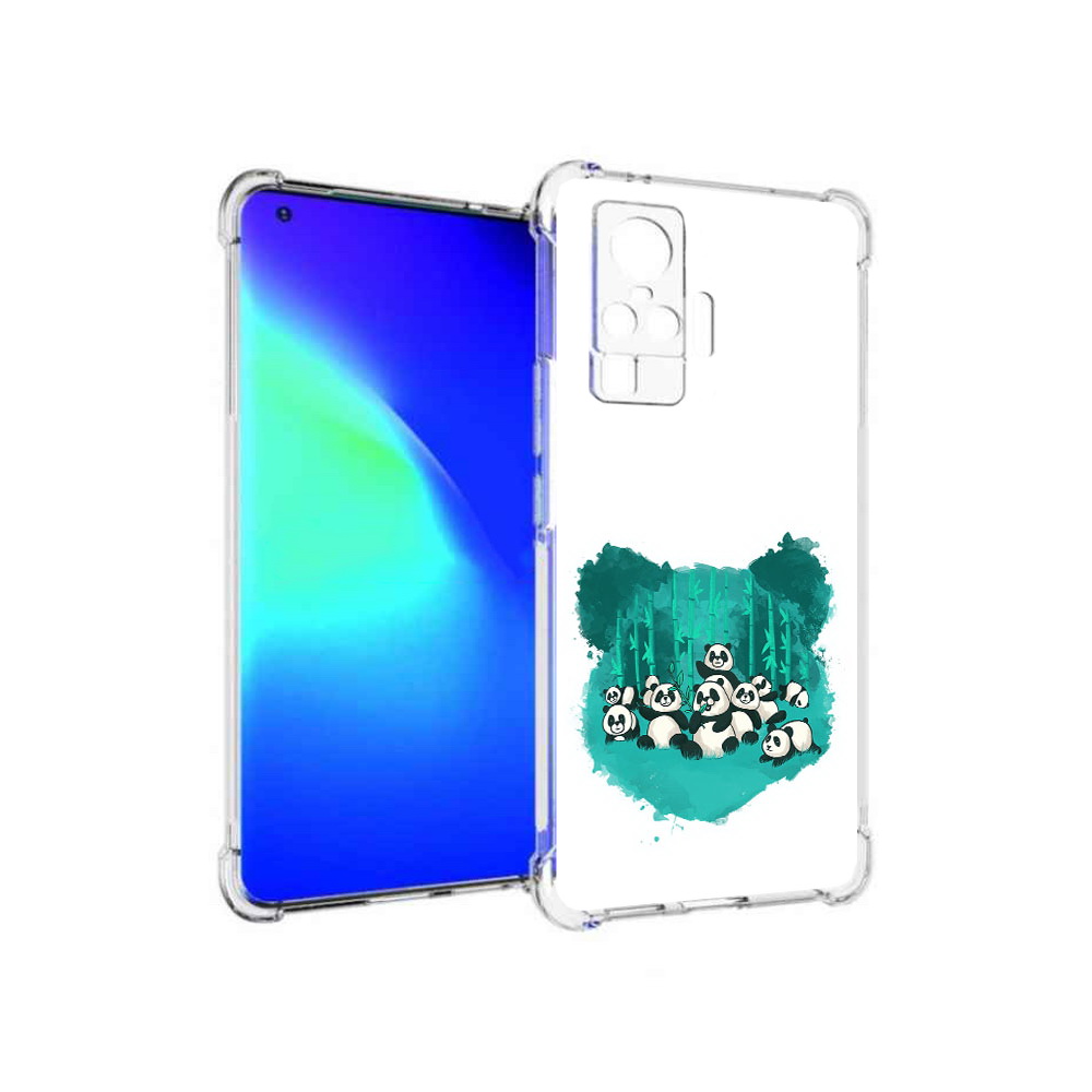 

Чехол MyPads Tocco для Vivo X50 Pro нарисованные панды (PT151209.405.508), Прозрачный, Tocco