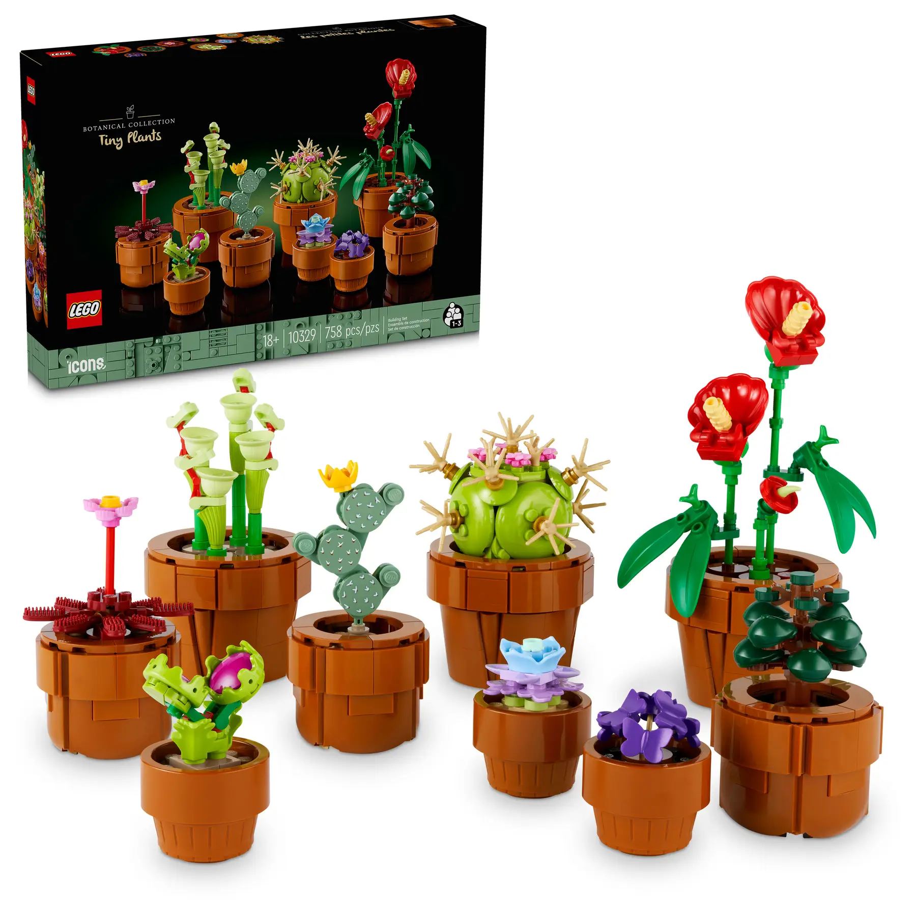 

Конструктор Lego Icons Botanicals Миниатюрные растения, 10329, 10329