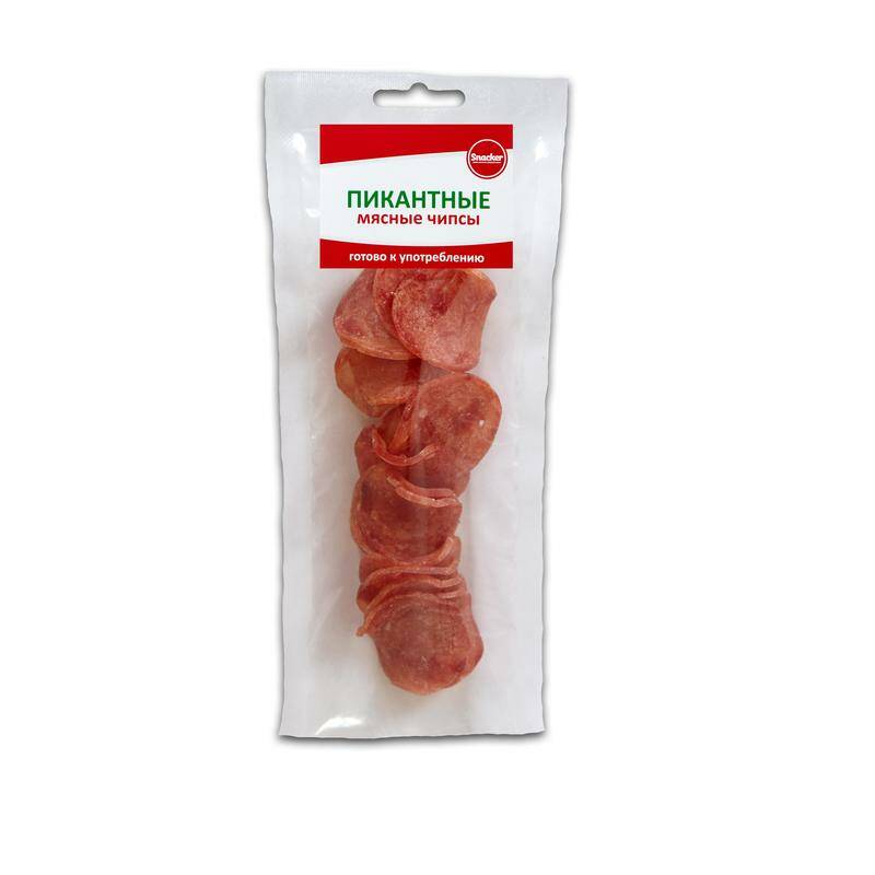 фото Снеки чипсы мясные snacker пикантные , 50г