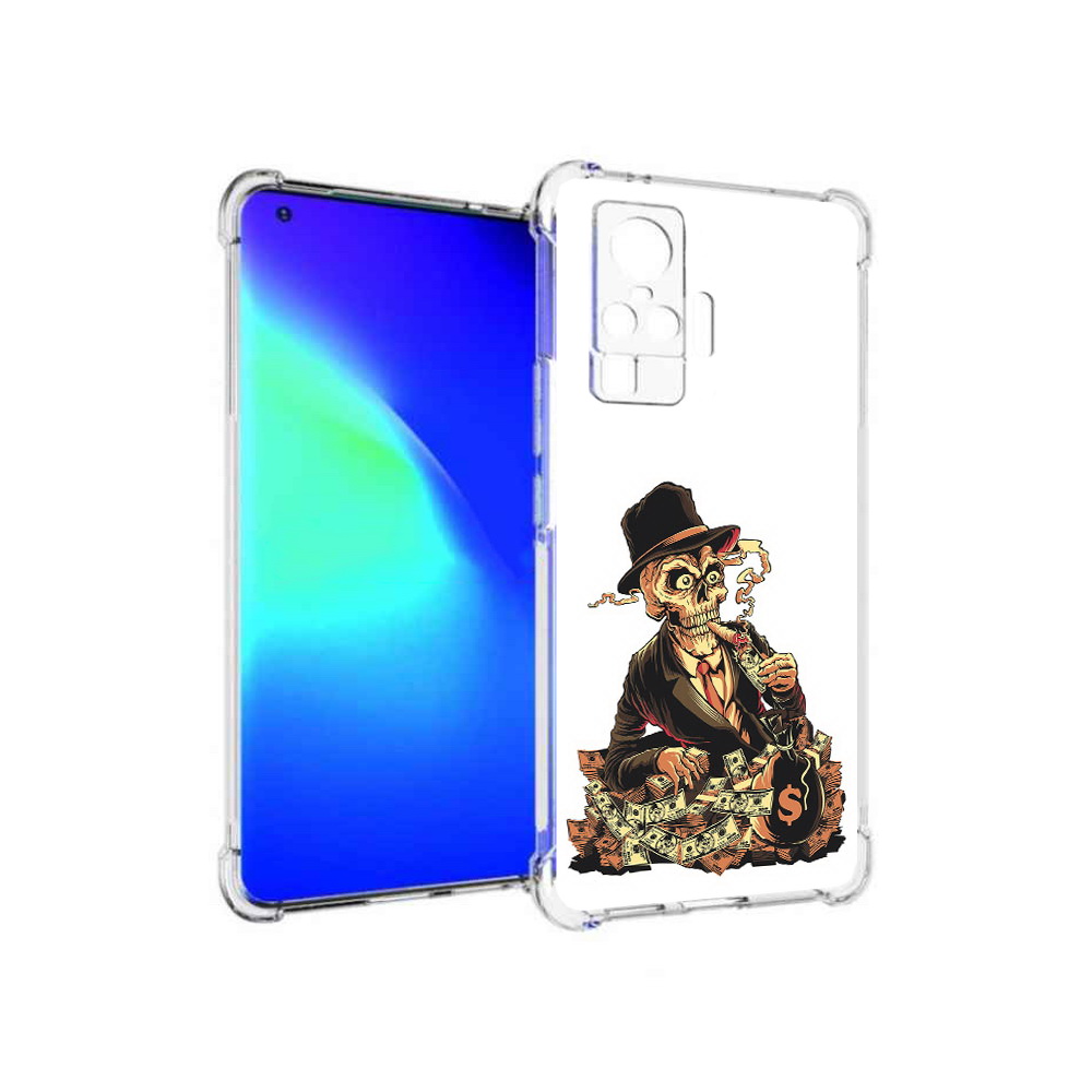 

Чехол MyPads Tocco для Vivo X50 Pro нарисованный череп с сигаретой (PT151209.405.515), Прозрачный, Tocco