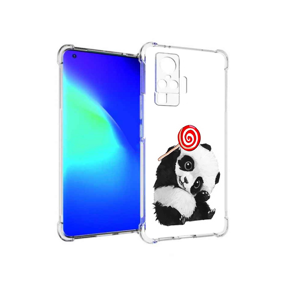 

Чехол MyPads Tocco для Vivo X50 Pro панда с леденцом (PT151209.405.534), Прозрачный, Tocco