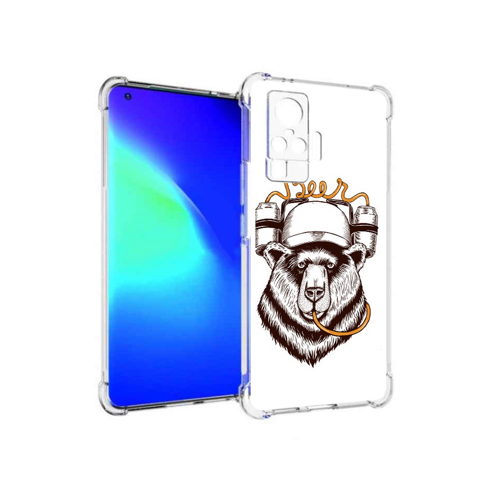 

Чехол MyPads Tocco для Vivo X50 Pro пивной медведь (PT151209.405.538), Прозрачный, Tocco