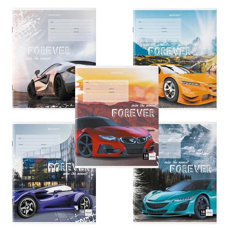 

Тетрадь 18 л. BRAUBERG SPORTS CAR клетка