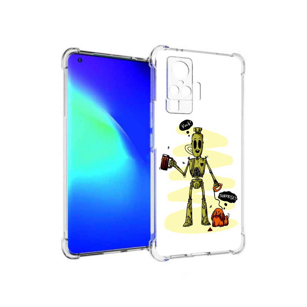 

Чехол MyPads Tocco для Vivo X50 Pro прикольный робот (PT151209.405.557), Прозрачный, Tocco