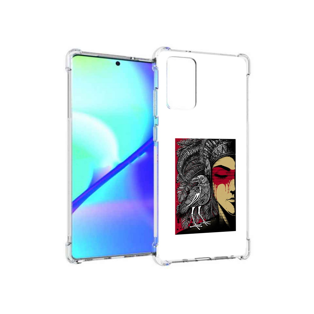 

Чехол MyPads Tocco для Samsung Galaxy Note 20 девушка с вороном в абстракции, Прозрачный, Tocco