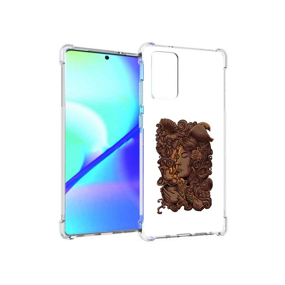 Чехол MyPads Tocco для Samsung Galaxy Note 20 девушка с длинными волосами абстракция