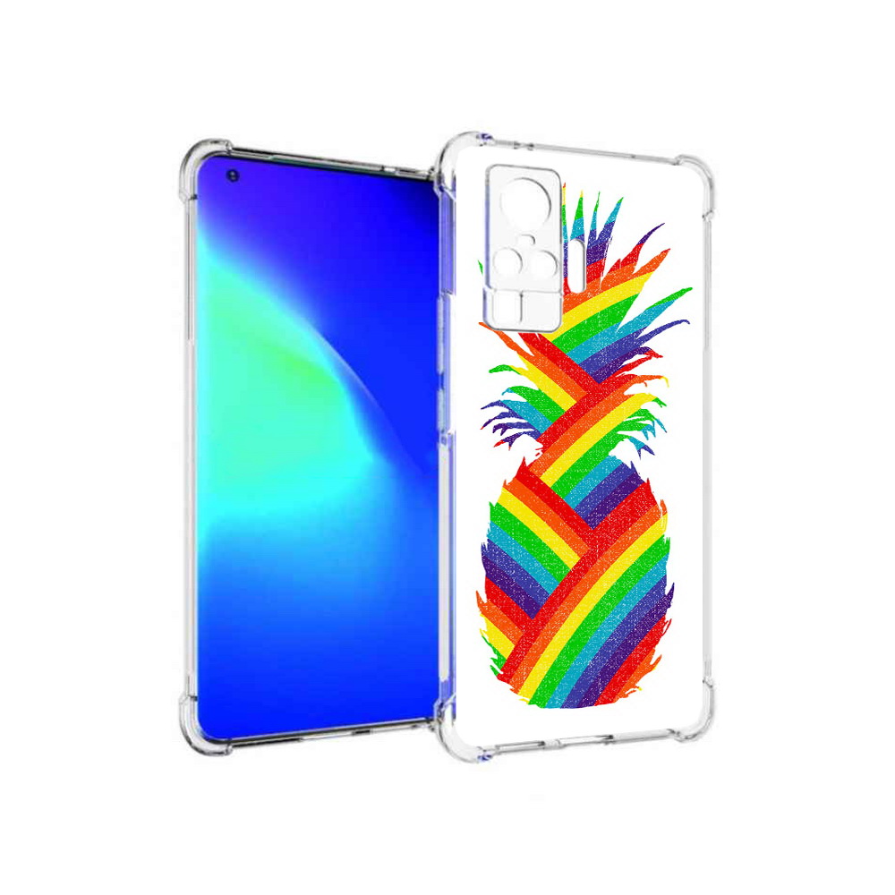 

Чехол MyPads Tocco для Vivo X50 Pro радужный ананас (PT151209.405.566), Прозрачный, Tocco