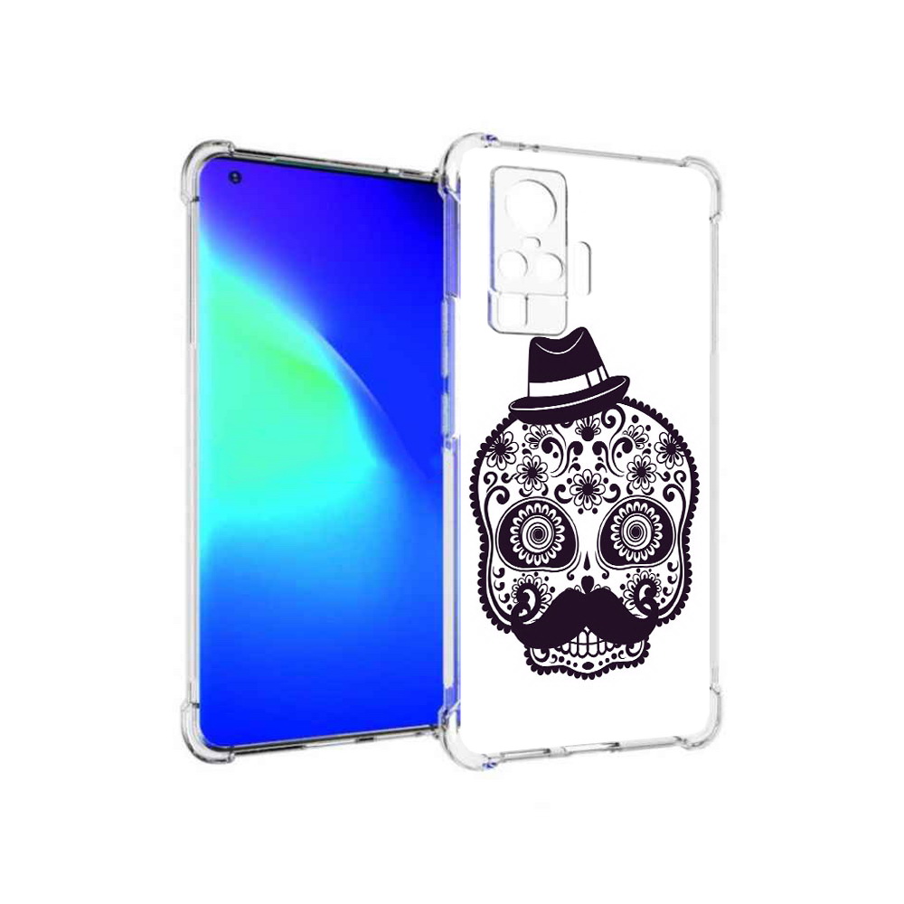 

Чехол MyPads Tocco для Vivo X50 Pro разрисованный скелет (PT151209.405.575), Прозрачный, Tocco