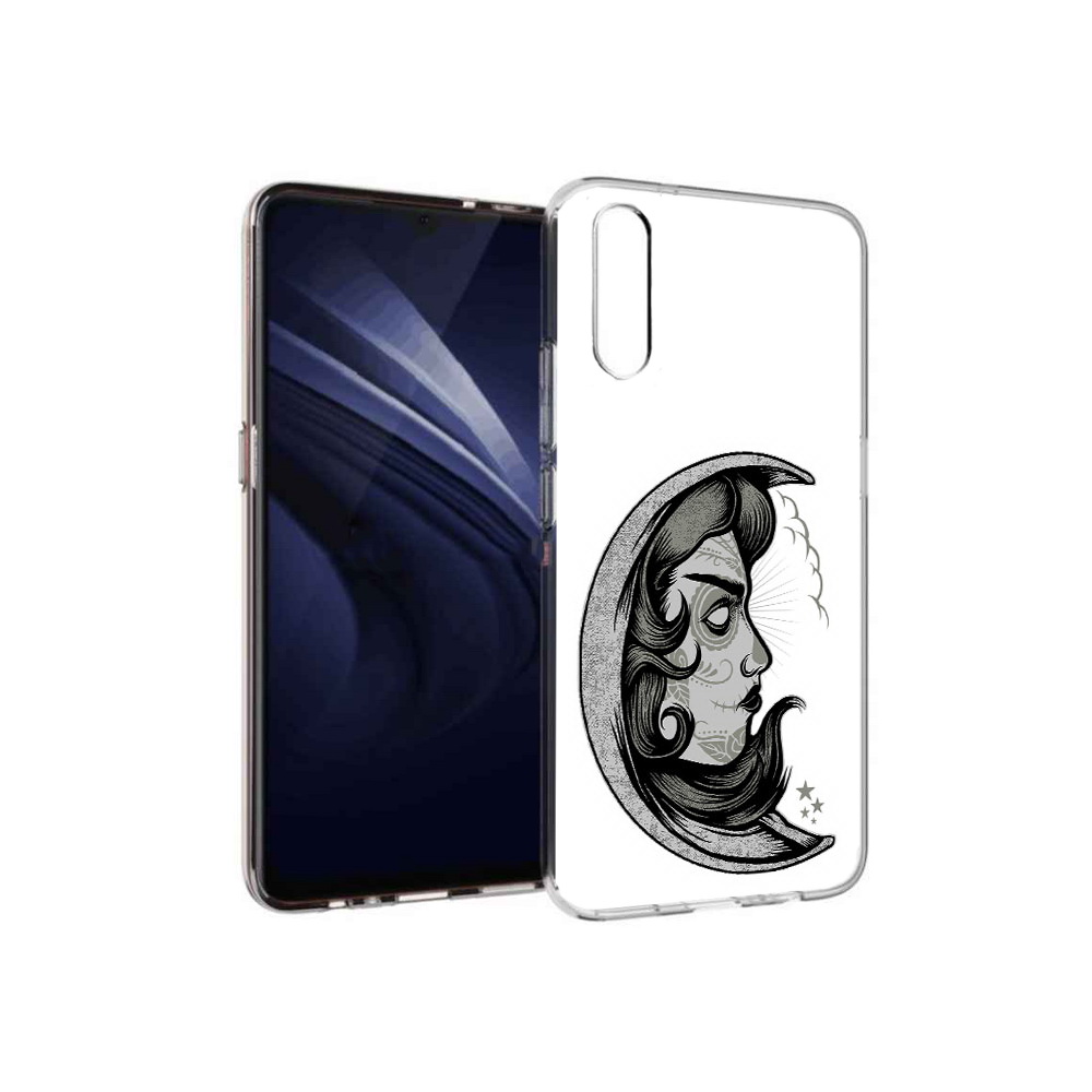 

Чехол MyPads Tocco для Vivo V17 Neo черно белая луна с лицом (PT226959.388.680), Прозрачный, Tocco