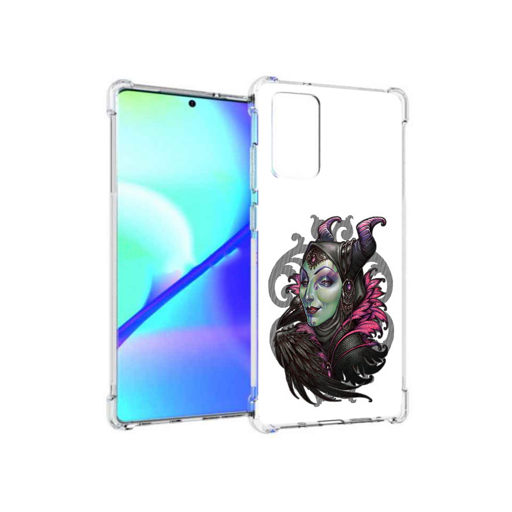 

Чехол MyPads Tocco для Samsung Galaxy Note 20 зеленая девушка с вороном (PT152536.527.357), Прозрачный, Tocco