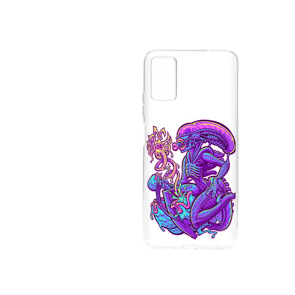 

Чехол MyPads Tocco для ZTE Blade A71 (2021) чужой фиолетовый цвет (PT226945.474.693), Прозрачный, Tocco