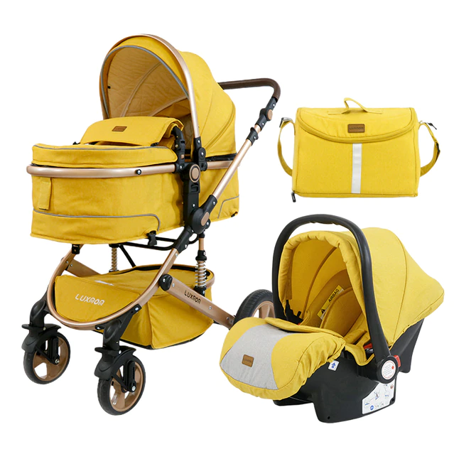 

Детская коляска-трансформер 3 в 1 Luxmom 518, желтый, 518