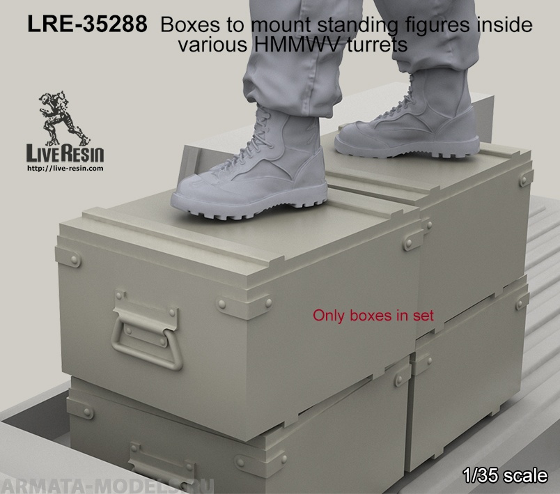 

LRE35288 Ящики - подставка для ног, для размещения фигур в башне HMMWV