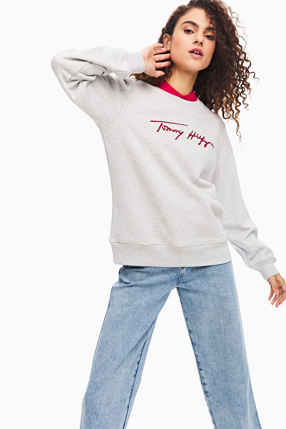 

Свитшот женский Tommy Hilfiger WW0WW28365 P95 серый L, WW0WW28365 P95