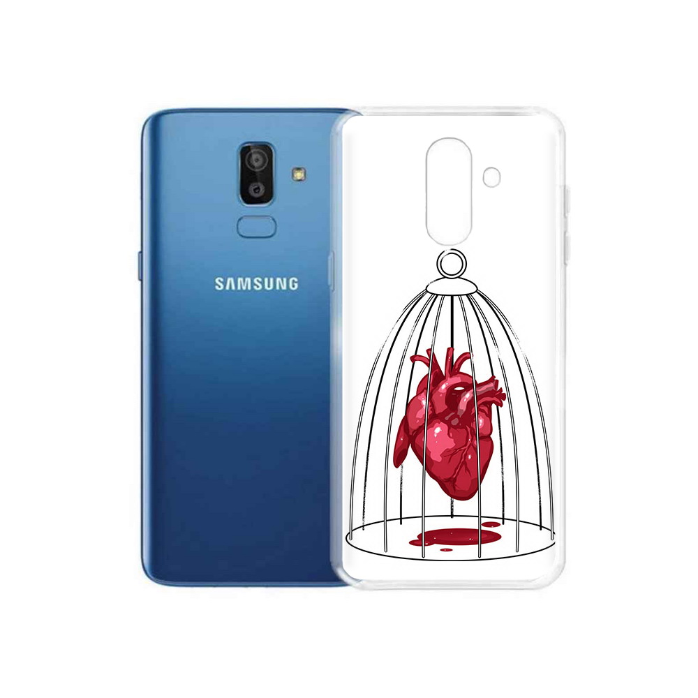 

Чехол MyPads Tocco для Samsung Galaxy J8 сердце в клетке (PT226929.592.597), Прозрачный, Tocco