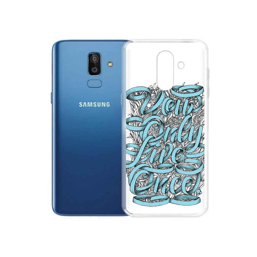 

Чехол MyPads Tocco для Samsung Galaxy J8 слова из ленты абстракция (PT226929.592.607), Прозрачный, Tocco