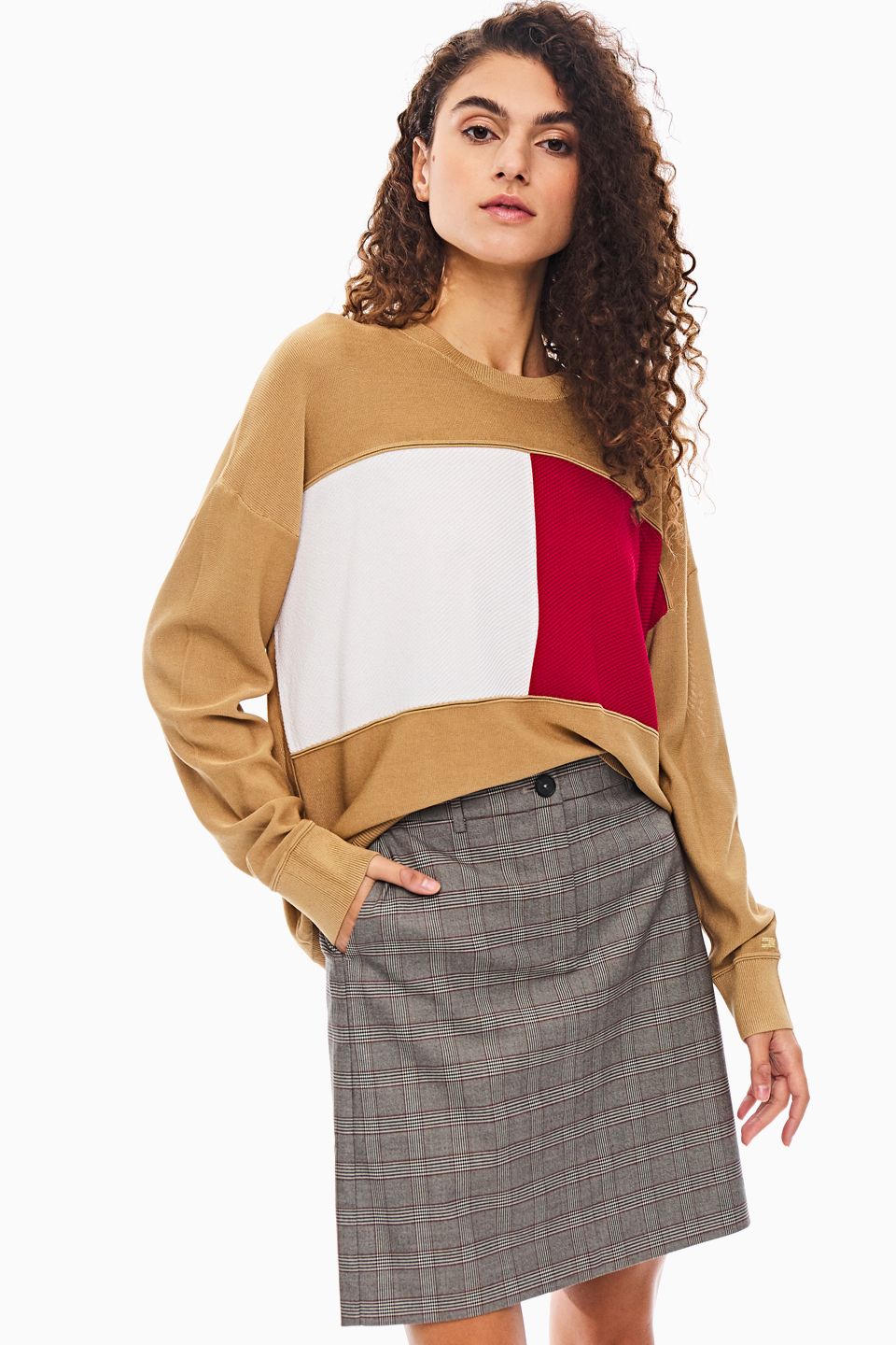 

Юбка женская Tommy Hilfiger WW0WW28195 серая 34 US, Серый, WW0WW28195