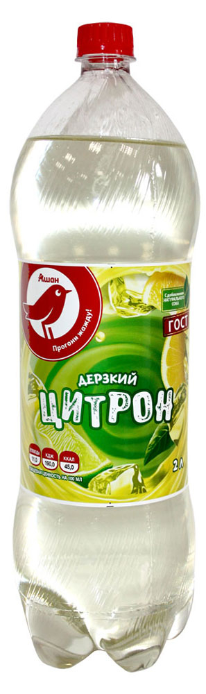 Газированный напиток АШАН Красная птица Цитрон 2 л