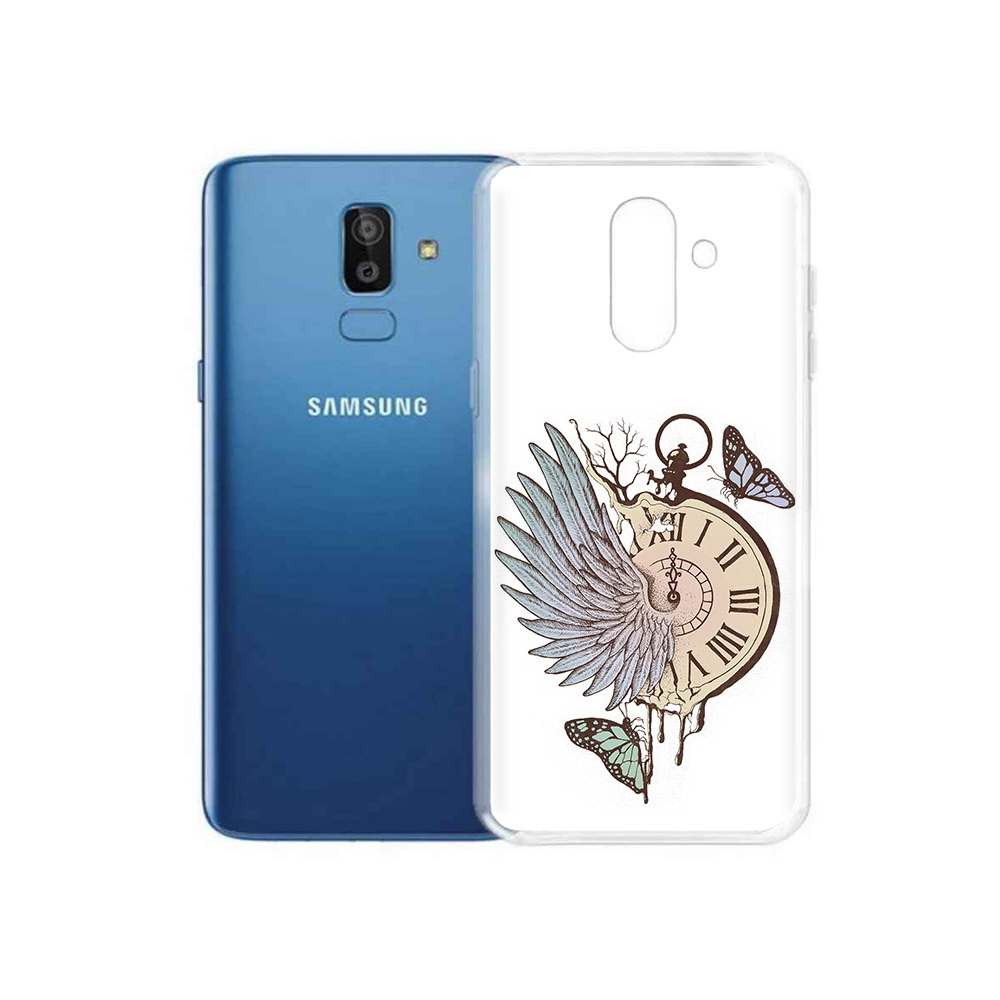 

Чехол MyPads Tocco для Samsung Galaxy J8 страинные часы с крылом (PT226929.592.626), Прозрачный, Tocco