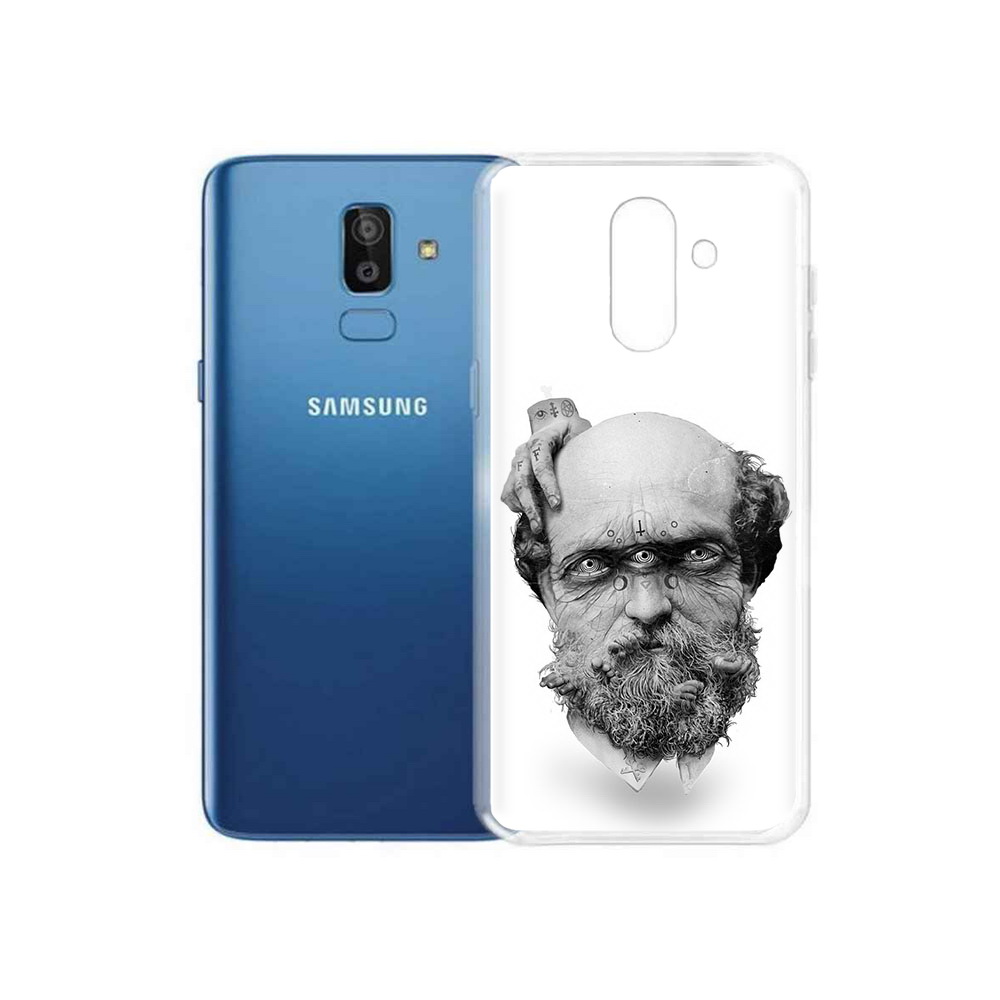 

Чехол MyPads Tocco для Samsung Galaxy J8 страшный бородатый мужчина абстракция, Прозрачный, Tocco
