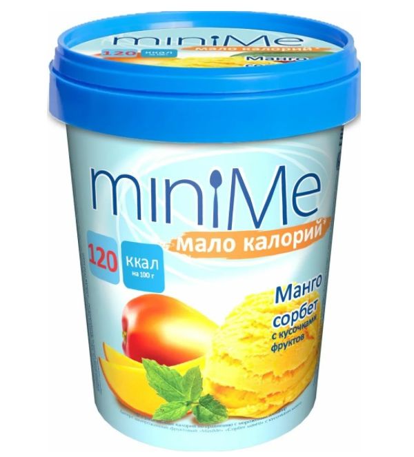 

Сорбет MiniMe Манго с кусочками фруктов 350 г