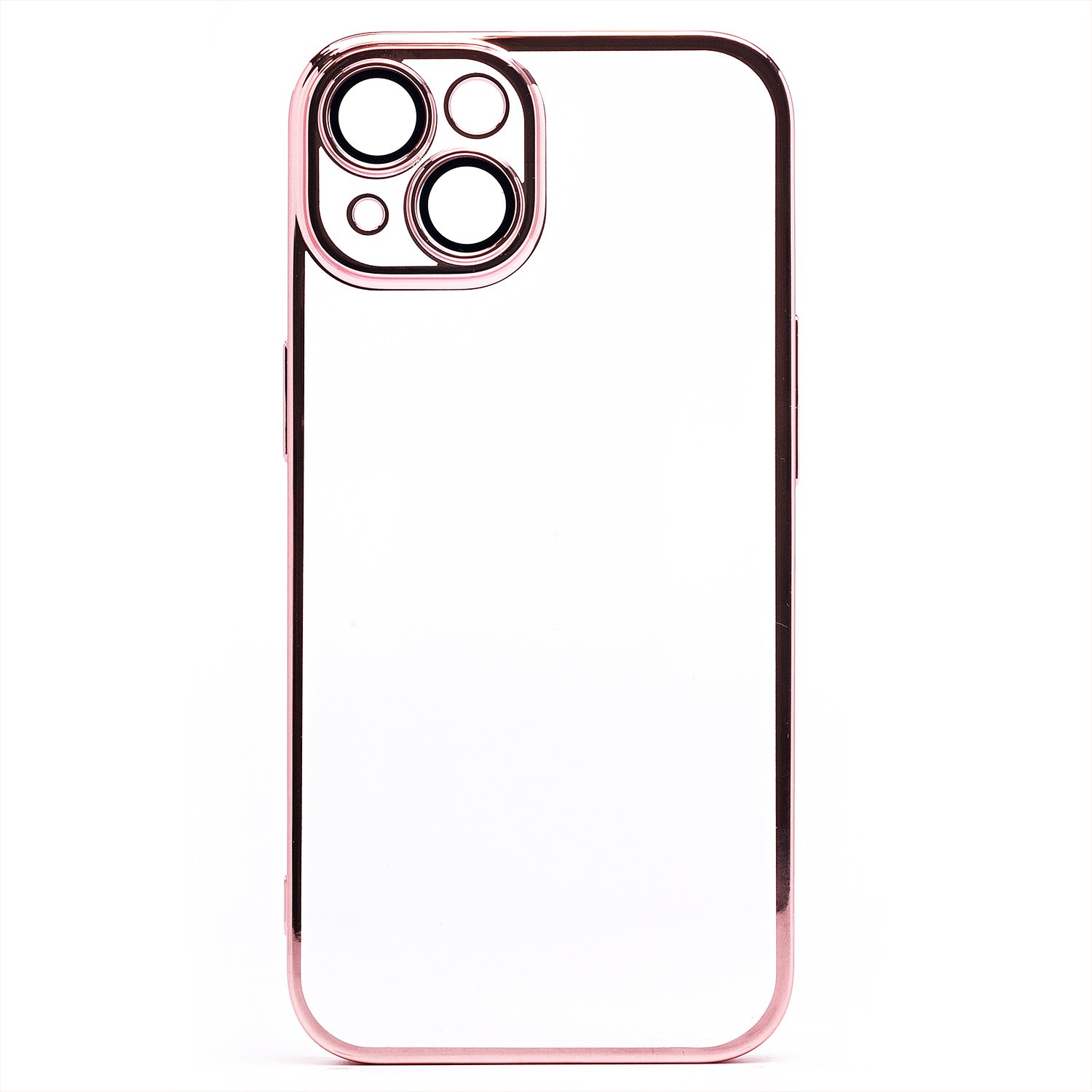 Чехол iPhone 14 пластиковый с закрытой камерой <розовое золото>
