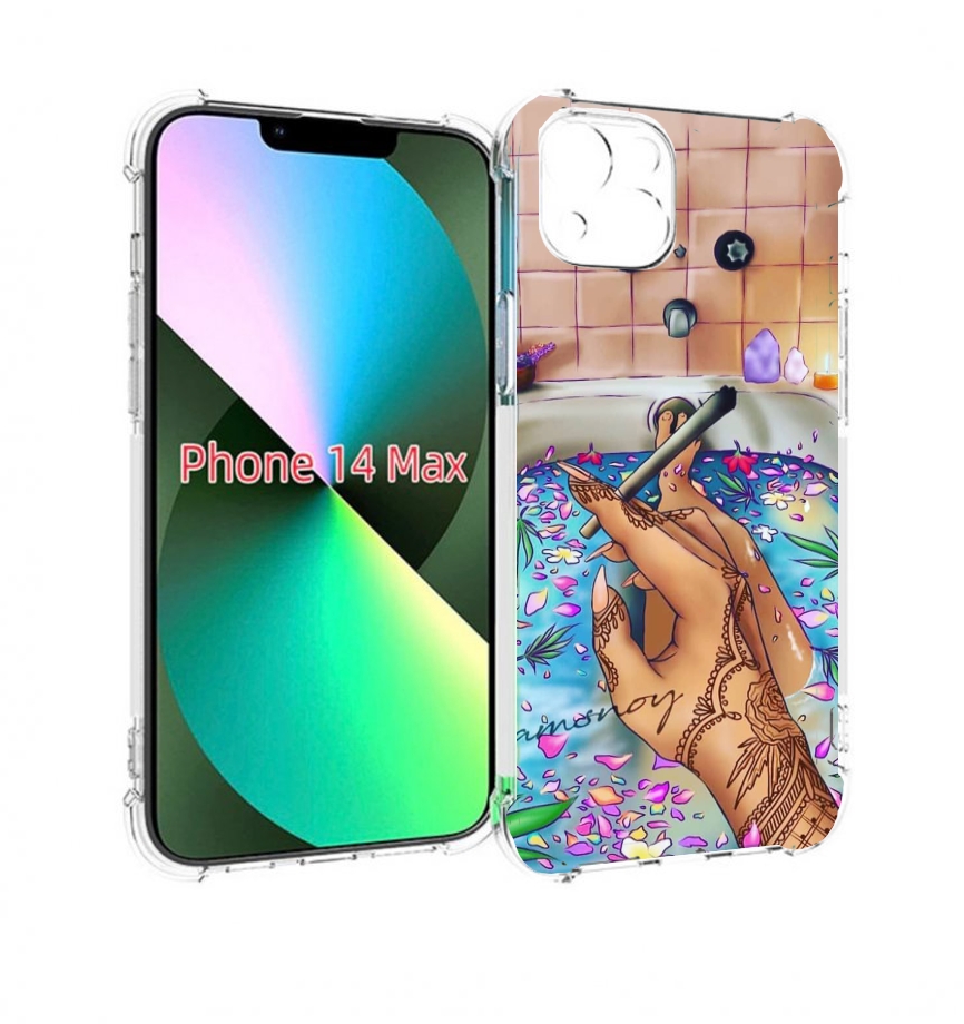 Чехол MyPads девушка в ванне женский для iPhone 14 Plus (6.7)