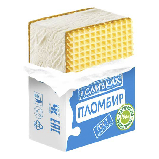

Мороженое Дело в сливках Пломбир с ароматом ванили в брикете 100 г