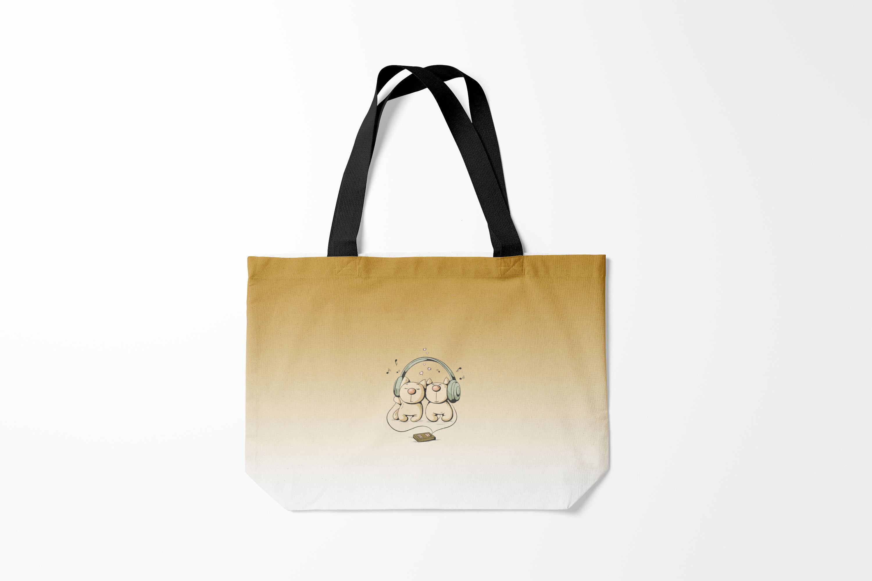 

Сумка шoппер унисекс Burnettie Влюбленным одни наушники на двоих, бежевый, Влюбленным одни наушники на двоих