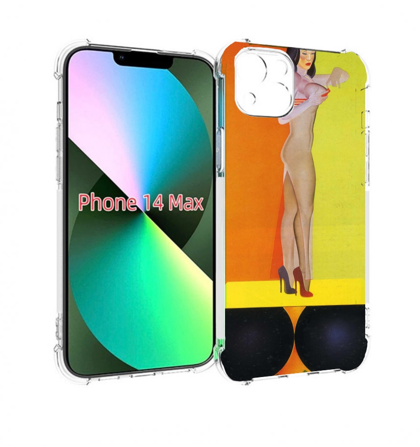 

Чехол MyPads девушка на шарах женский для iPhone 14 Plus (6.7), Прозрачный, Tocco