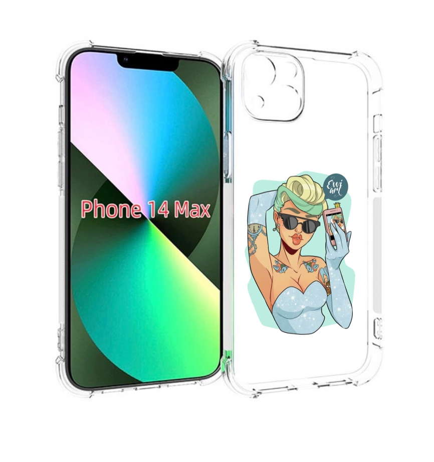 

Чехол MyPads девушка с короткой стрижкой женский для iPhone 14 Plus (6.7), Прозрачный, Tocco