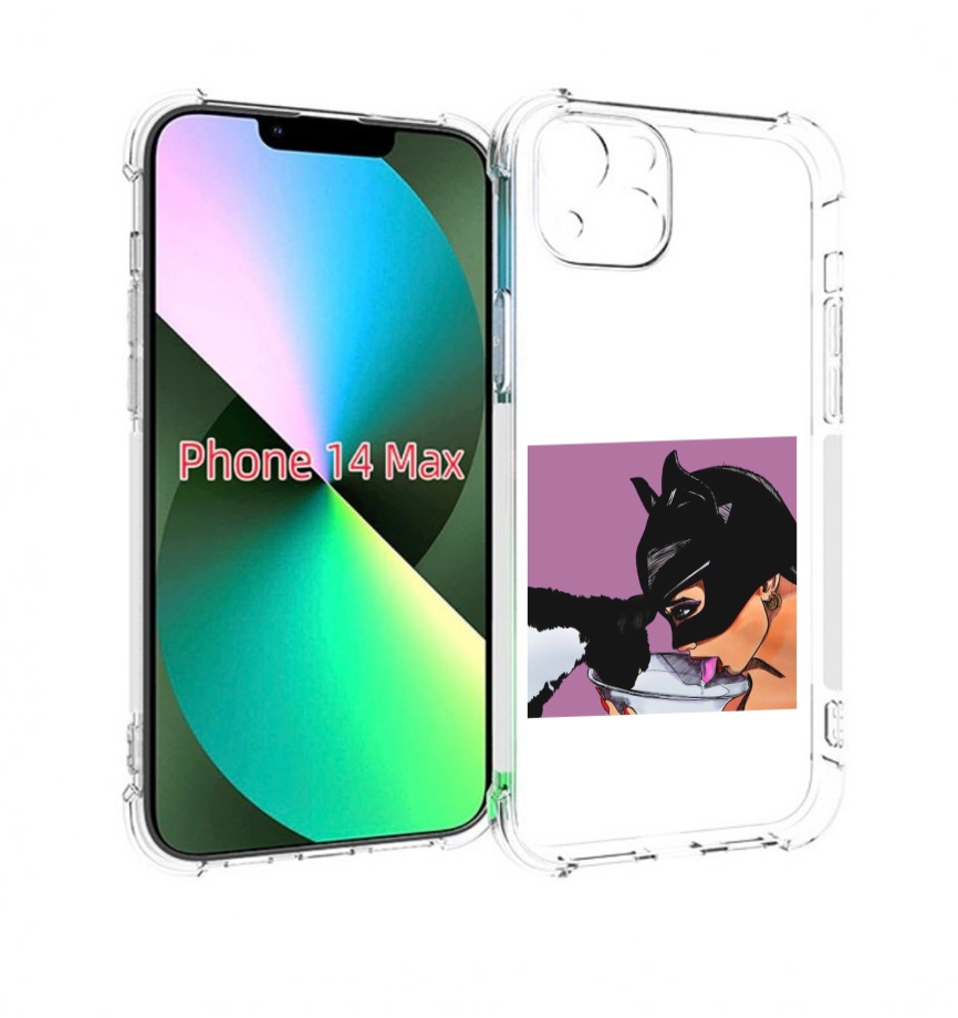 

Чехол MyPads девушка с котом пьют молоко женский для iPhone 14 Plus (6.7), Прозрачный, Tocco