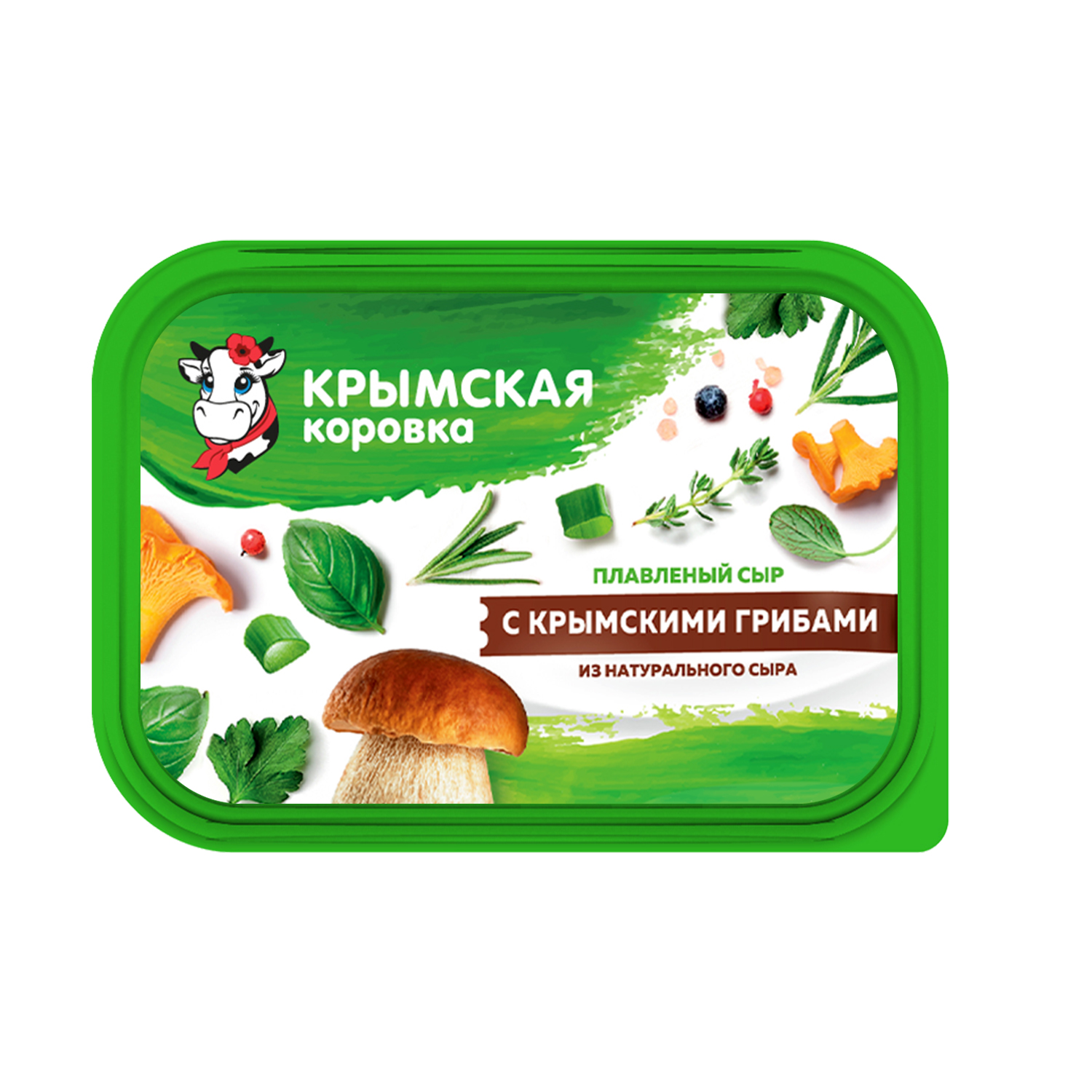 Плавленый сыр Крымская Коровка с крымскими грибами бзмж 50% 180 г