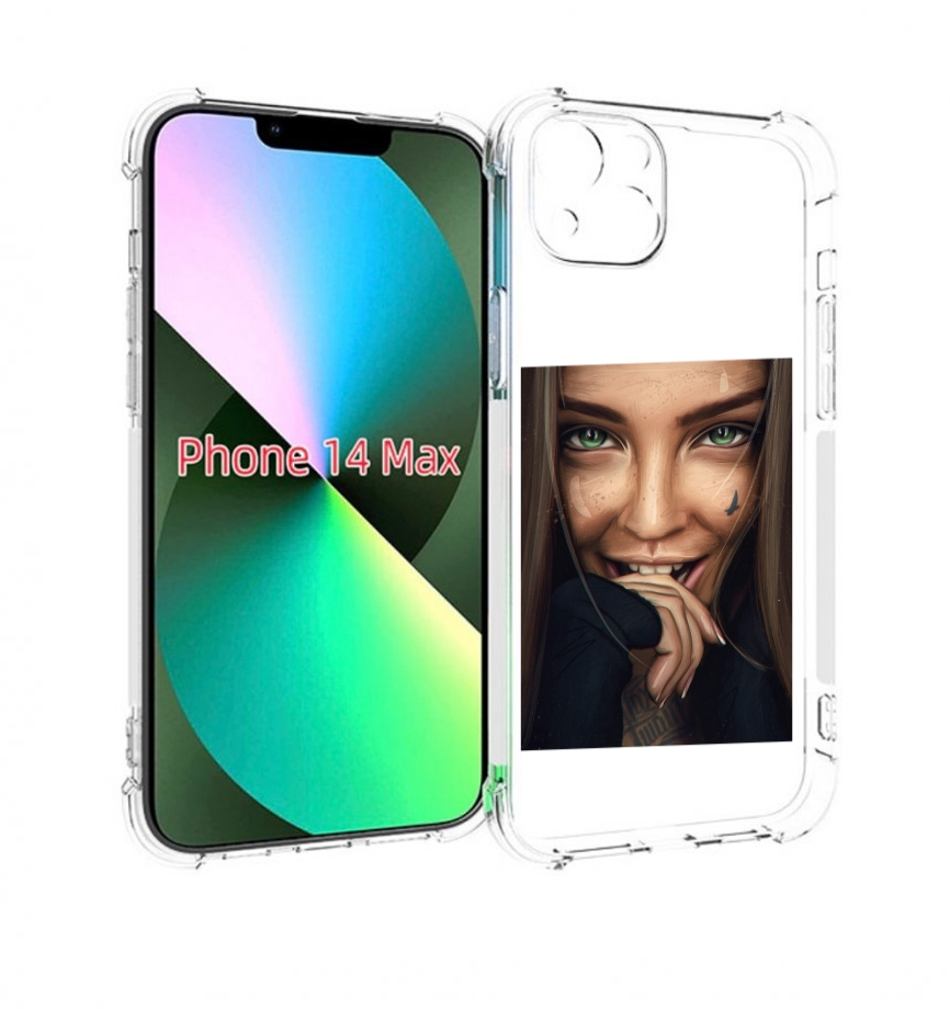 

Чехол MyPads девушка улыбается женский для iPhone 14 Plus (6.7), Прозрачный, Tocco