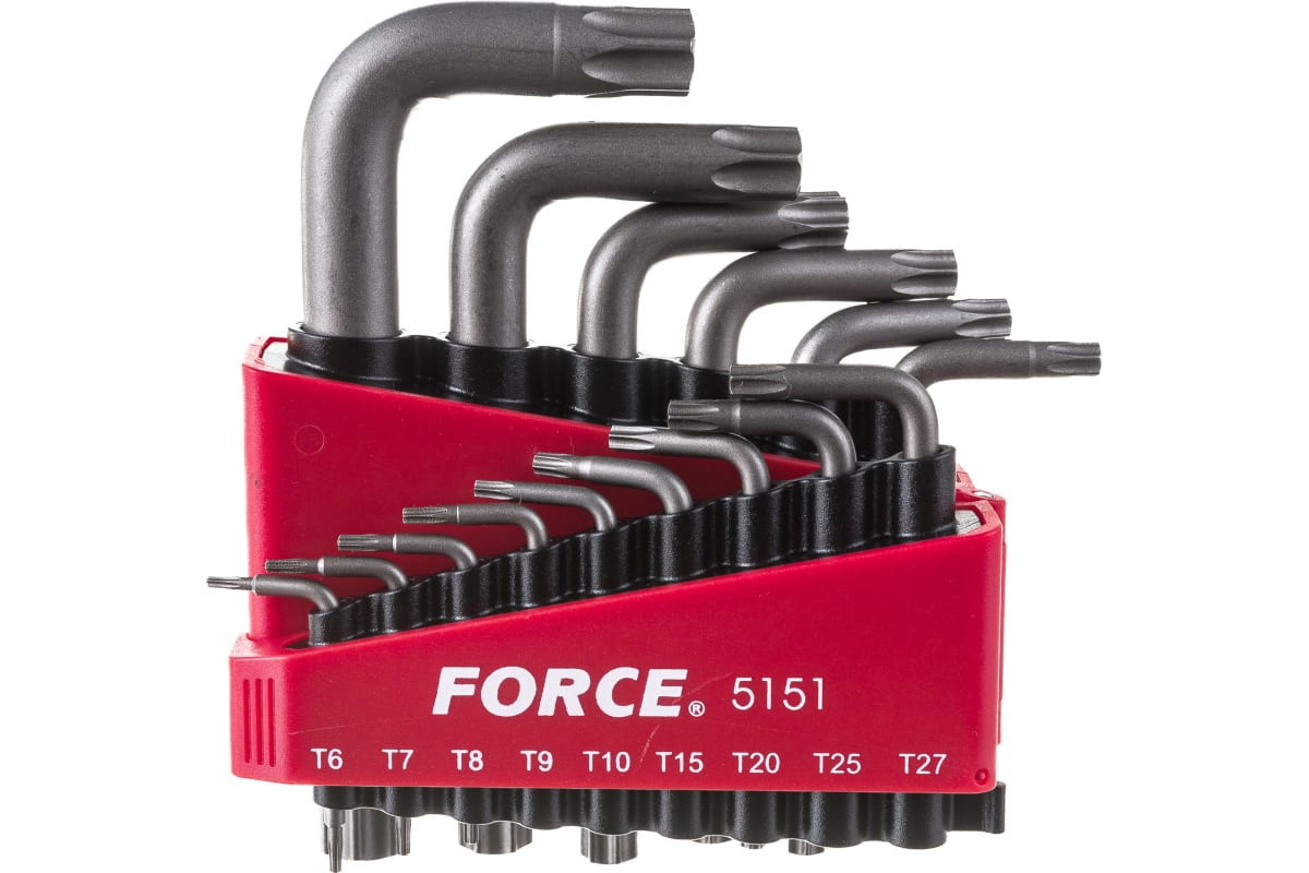 FORCE 5151 Набор ключей Г-образных TORX Т6-Т60 15пр FORCE 5151 1шт 2650₽