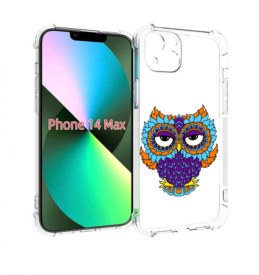 

Чехол MyPads Цветная сова для iPhone 14 Plus (6.7), Прозрачный, Tocco
