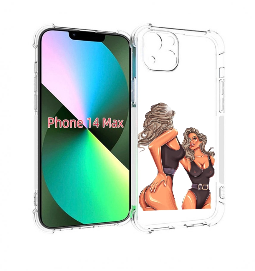 Чехол MyPads девушка-в-купальнике-черном женский для iPhone 14 Plus (6.7)