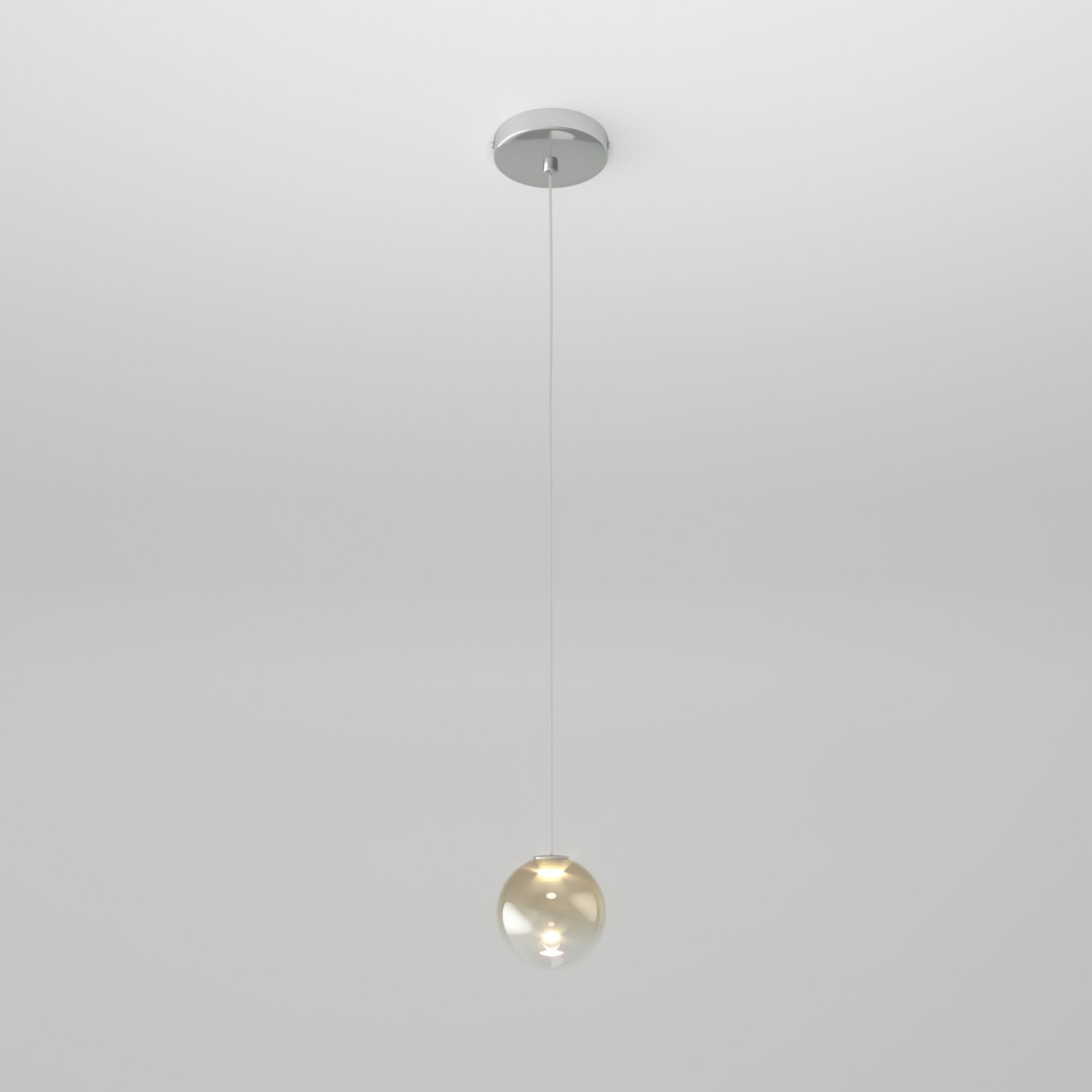 фото Подвесной светильник eurosvet wonder 50234/1 led с янтарным стеклянным плафоном 4200к