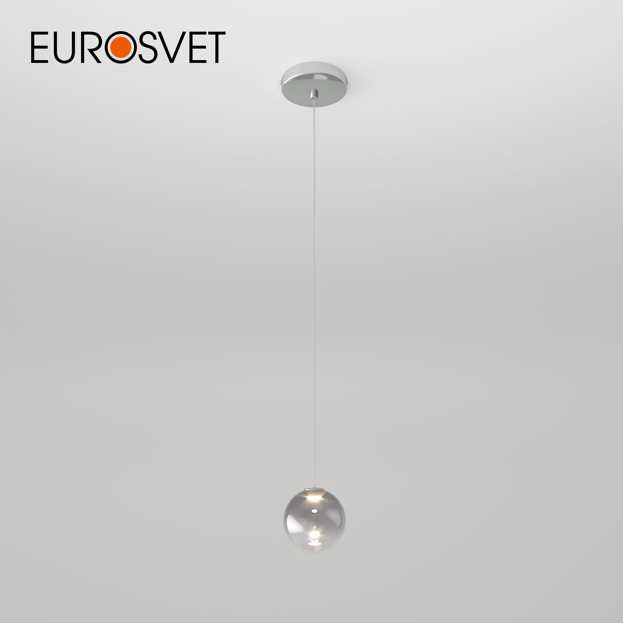 Подвесной светильник Eurosvet Wonder 50234/1 LED с дымчатым стеклянным плафоном 4200К