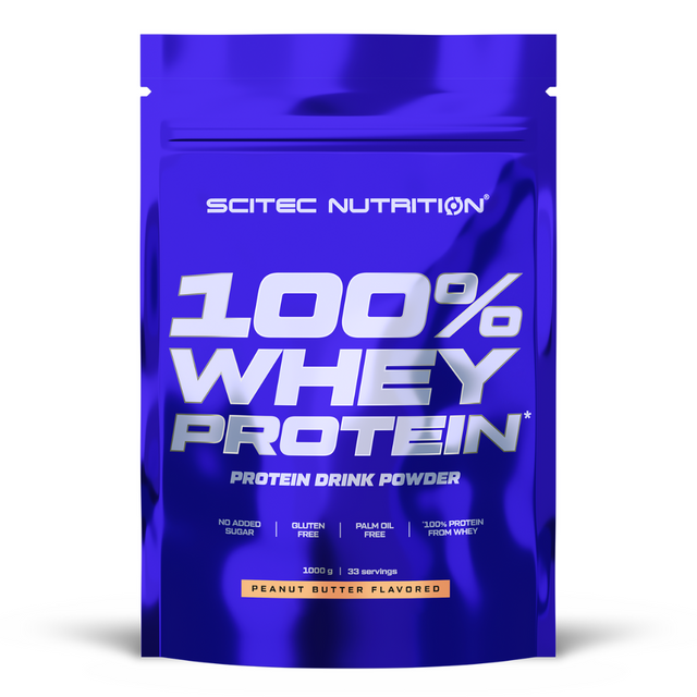 Scitec Nutrition 100% Whey Protein 1000 г, арахисовое масло